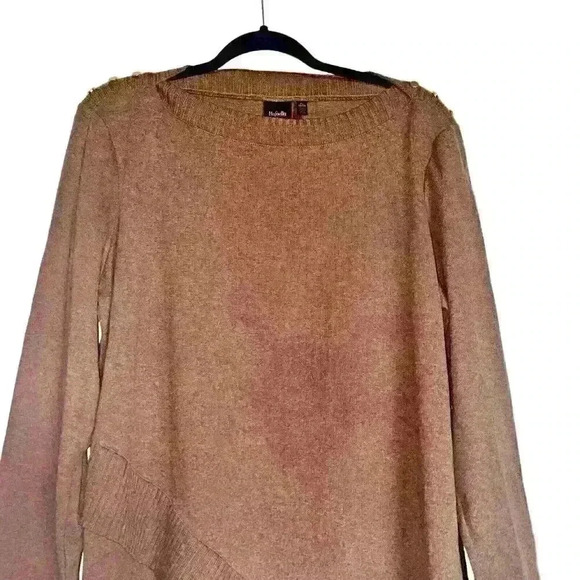 Rafaella Sz XL Asymmetrical Sweater Office Party Lightweight Gold Buttons - Picture 6 of 16